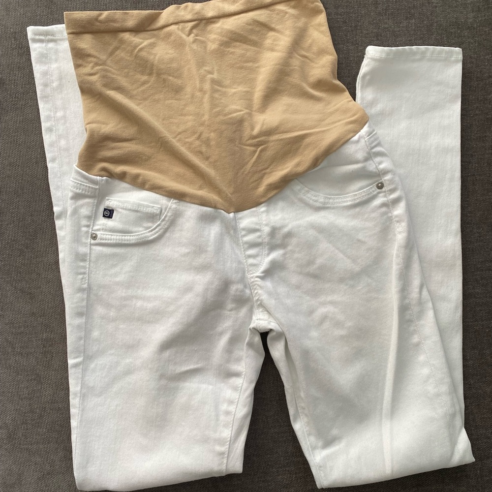 AG Maternity White Skinny Jeans - Size 27R